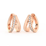 Load image into Gallery viewer, 1/2 Ct Round Cut Moissanite Hoop Earrings 14K Gold Plated
