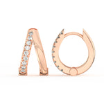 Load image into Gallery viewer, 1/2 Ct Round Cut Moissanite Hoop Earrings 14K Gold Plated

