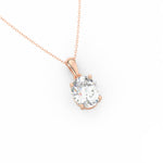 Load image into Gallery viewer, Oval Cut Moissanite Solitaire Pendant in 14K Yellow Gold
