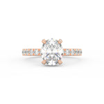 Load image into Gallery viewer, 2Ct Oval Cut Moissanite Halo Engagement Ring 14K White Gold Plated
