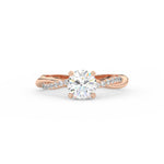 Load image into Gallery viewer, 1.36Ct Infinity Moissanite Engagement Ring – Rose Gold Twist Solitaire
