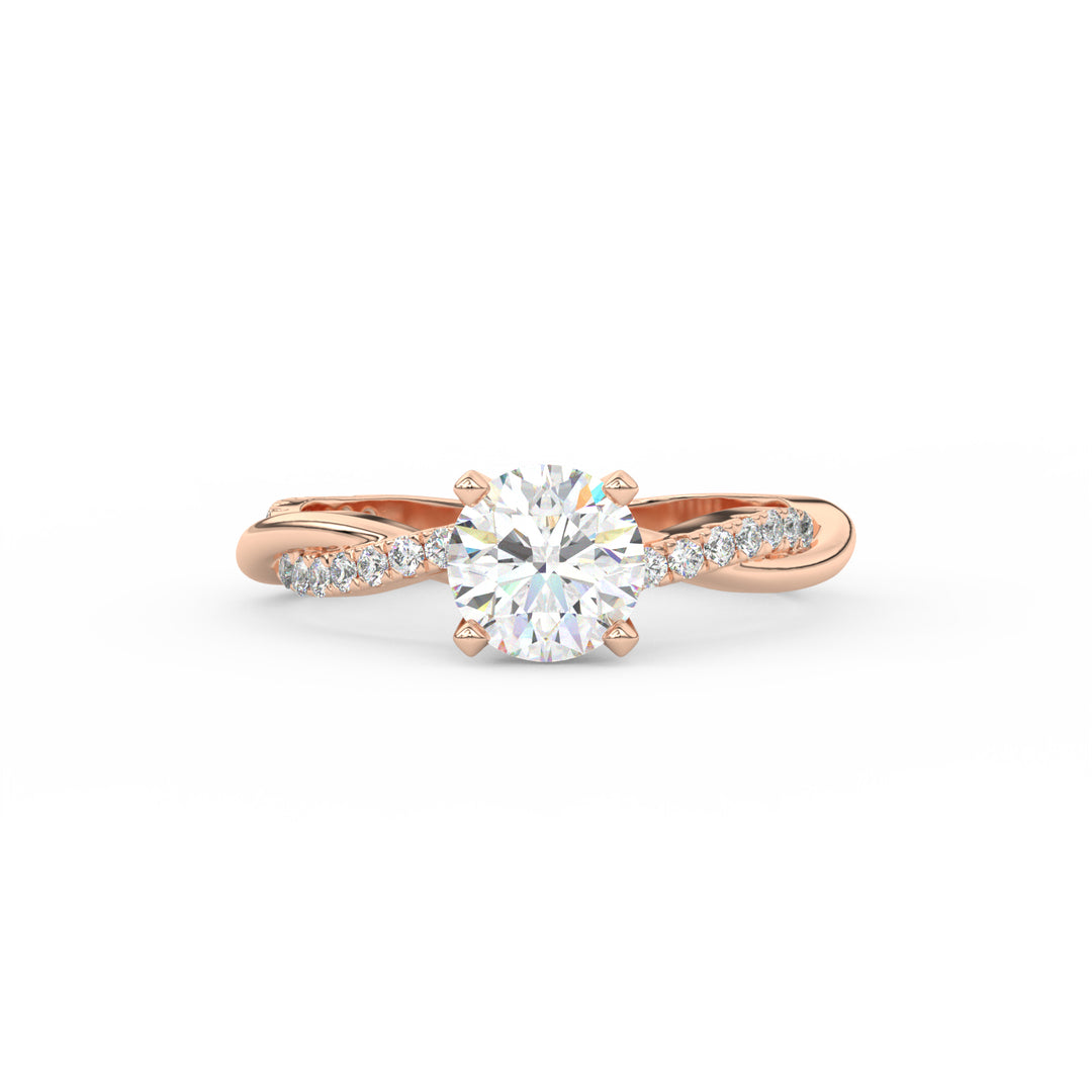 1.36Ct Infinity Moissanite Engagement Ring – Rose Gold Twist Solitaire