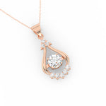 Load image into Gallery viewer, 2Ct Round Cut Moissanite Teardrop Pendant in 14K Rose Gold
