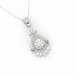 Load image into Gallery viewer, 2Ct Round Cut Moissanite Teardrop Pendant in 14K Rose Gold
