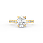 Load image into Gallery viewer, 2Ct Oval Cut Moissanite Halo Engagement Ring 14K White Gold Plated
