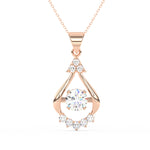 Load image into Gallery viewer, 2Ct Round Cut Moissanite Teardrop Pendant in 14K Rose Gold
