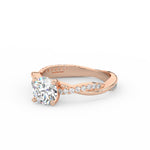 Load image into Gallery viewer, 1.36Ct Infinity Moissanite Engagement Ring – Rose Gold Twist Solitaire
