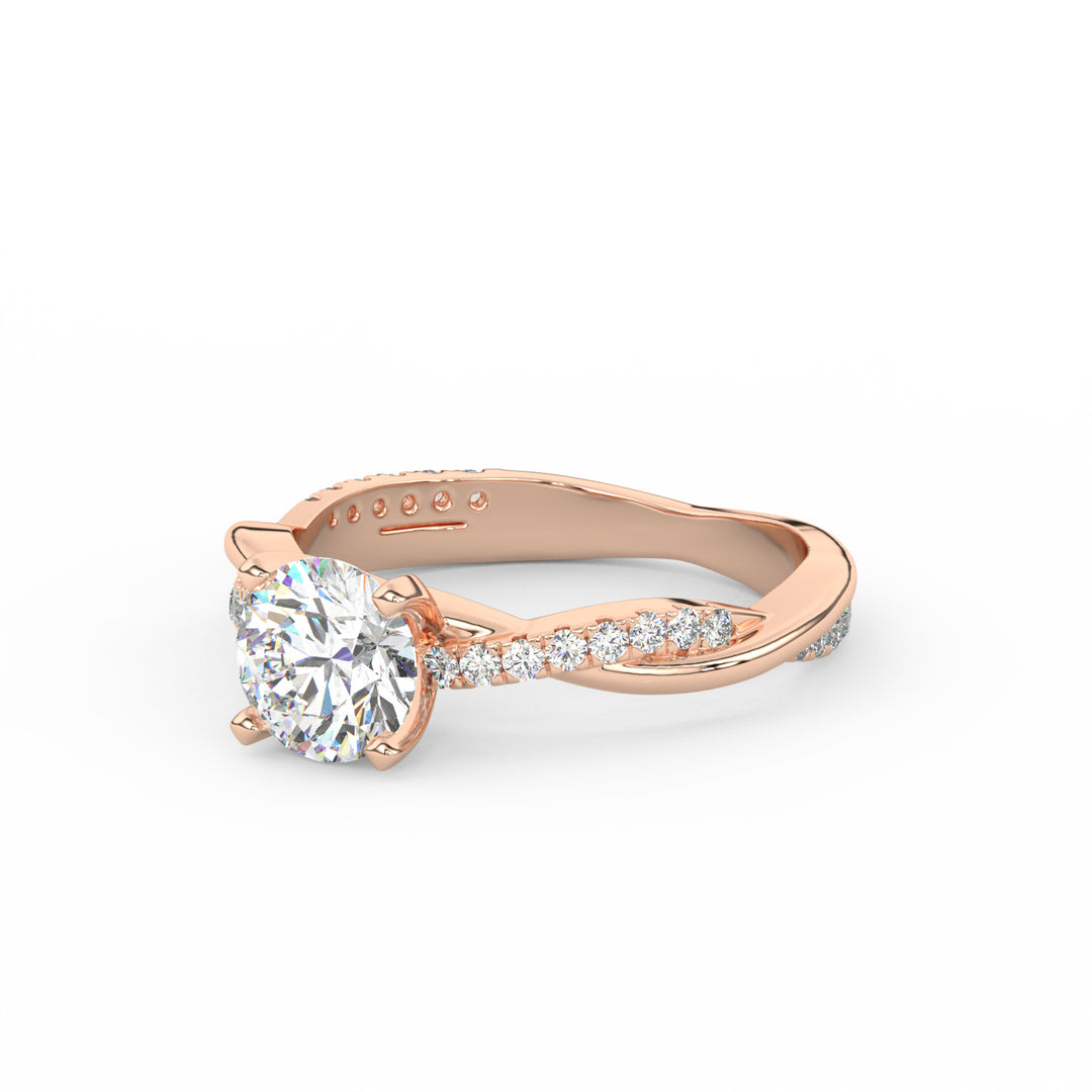 1.36Ct Infinity Moissanite Engagement Ring – Rose Gold Twist Solitaire