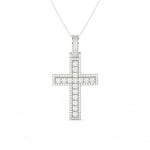 Load image into Gallery viewer, 3Ct Round Moissanite Men Cross Pendant 14K White Gold Plated
