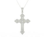 Load image into Gallery viewer, 2Ct Round Cut Moissanite Men’s Cross Pendant in 14K White Gold
