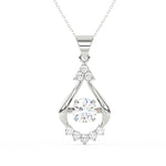 Load image into Gallery viewer, 2Ct Round Cut Moissanite Teardrop Pendant in 14K Rose Gold
