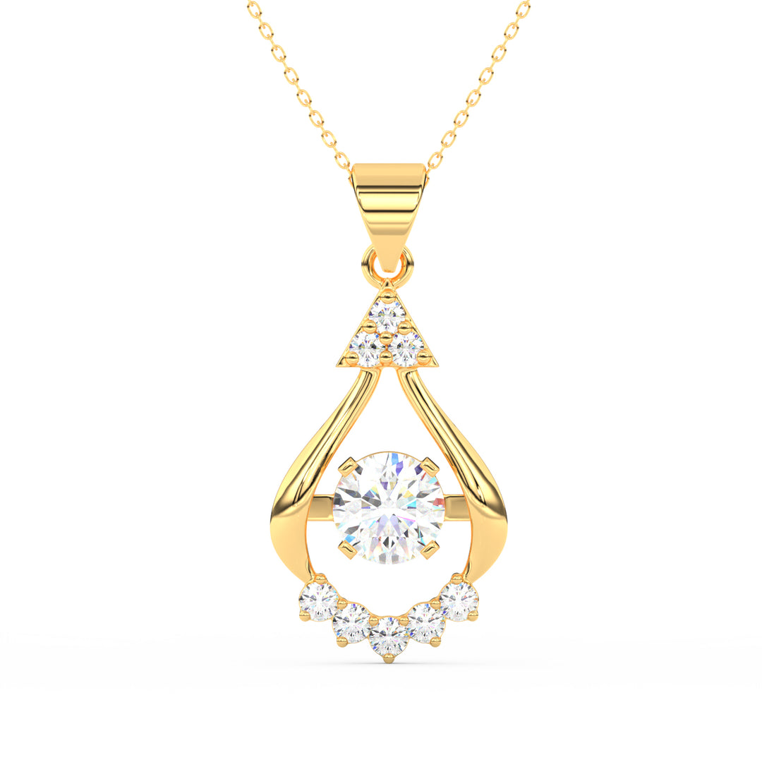 2Ct Round Cut Moissanite Teardrop Pendant in 14K Rose Gold