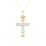 Load image into Gallery viewer, 3Ct Round Moissanite Men Cross Pendant 14K White Gold Plated
