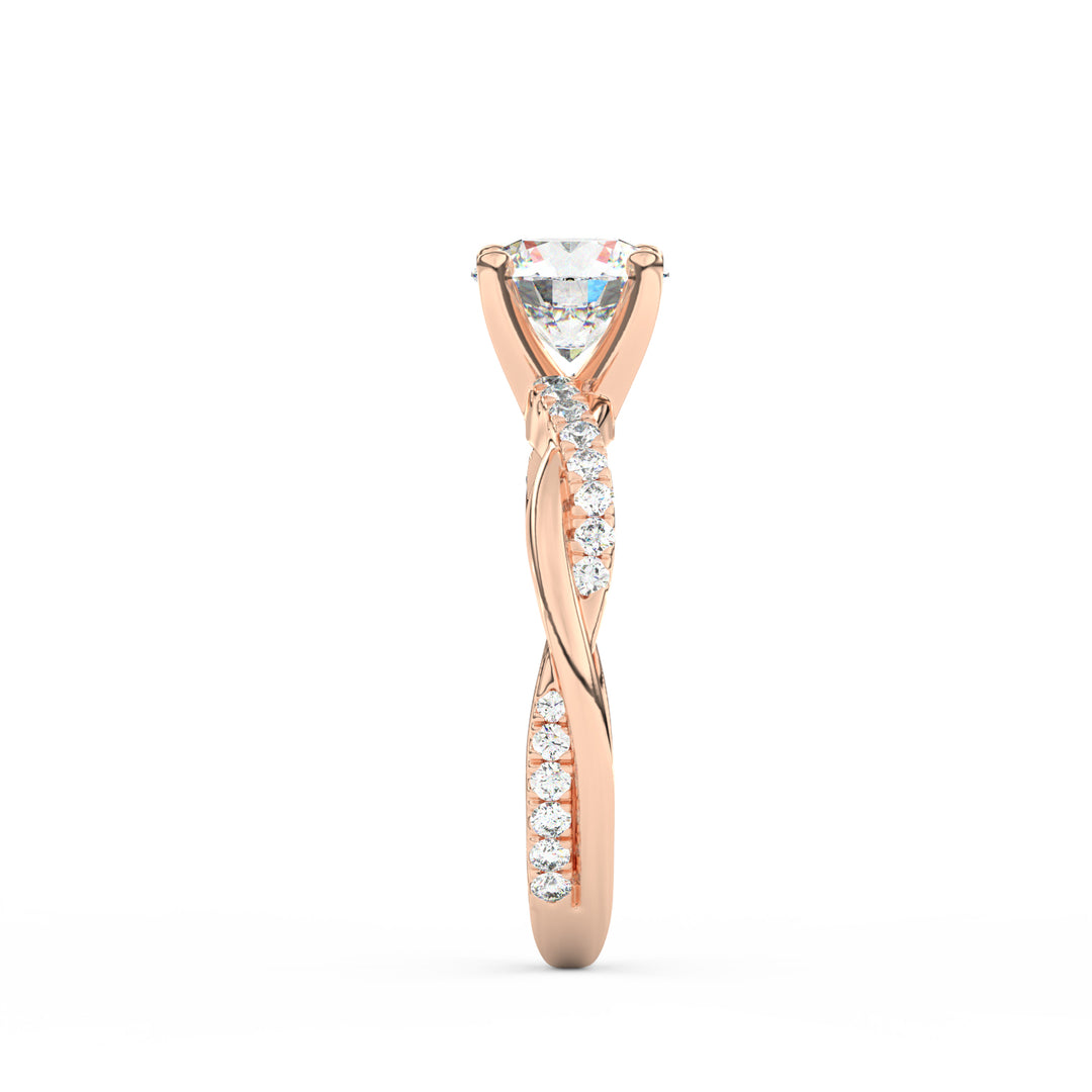 1.36Ct Infinity Moissanite Engagement Ring – Rose Gold Twist Solitaire