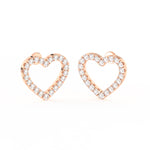 Load image into Gallery viewer, 1/2 Ct Round Cut Moissanite Heart Stud Earrings in 14K Gold Plated
