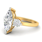 Load image into Gallery viewer, 2Ct Marquise Cut Moissanite Women&#39;s Engagement Ring 14K Yellow Gold Plated
