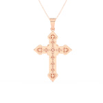 Load image into Gallery viewer, 2Ct Round Cut Moissanite Men’s Cross Pendant in 14K White Gold
