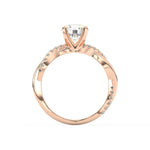 Load image into Gallery viewer, 1.36Ct Infinity Moissanite Engagement Ring – Rose Gold Twist Solitaire
