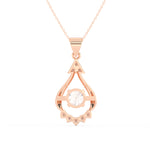 Load image into Gallery viewer, 2Ct Round Cut Moissanite Teardrop Pendant in 14K Rose Gold
