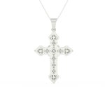 Load image into Gallery viewer, 2Ct Round Cut Moissanite Men’s Cross Pendant in 14K White Gold
