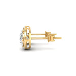 Load image into Gallery viewer, 3Ct Round Cut Moissanite Halo Stud Earrings 14K Gold Plated Push Back
