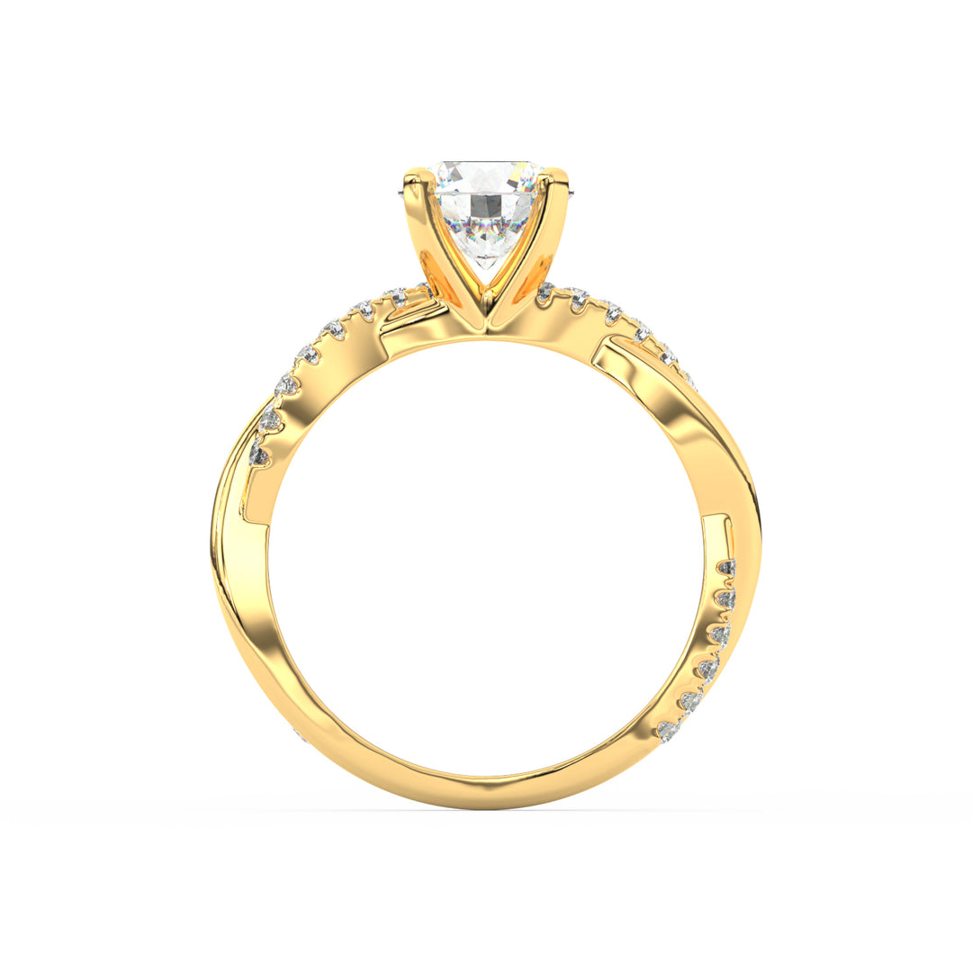 1.36Ct Infinity Moissanite Engagement Ring – Rose Gold Twist Solitaire