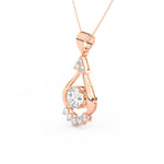 Load image into Gallery viewer, 2Ct Round Cut Moissanite Teardrop Pendant in 14K Rose Gold
