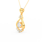 Load image into Gallery viewer, 2Ct Round Cut Moissanite Teardrop Pendant in 14K Rose Gold
