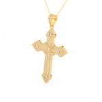 Load image into Gallery viewer, 2Ct Round Cut Moissanite Men’s Cross Pendant in 14K White Gold
