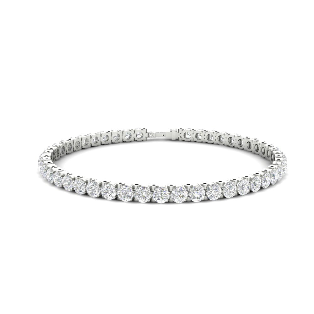 7.50 Ct Round Cut Moissanite Tennis Bracelet 14K White Gold Plated