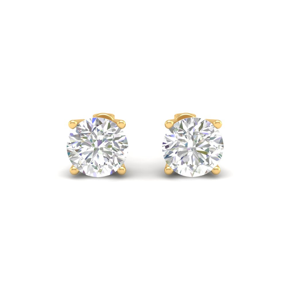 4Ct Round Moissanite Women's Stud Earrings 14K White Gold Plated