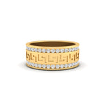 Load image into Gallery viewer, 1Ct Round Cut Moissanite Men Unique Wedding Band Ring 14K Yellow Gold Plated
