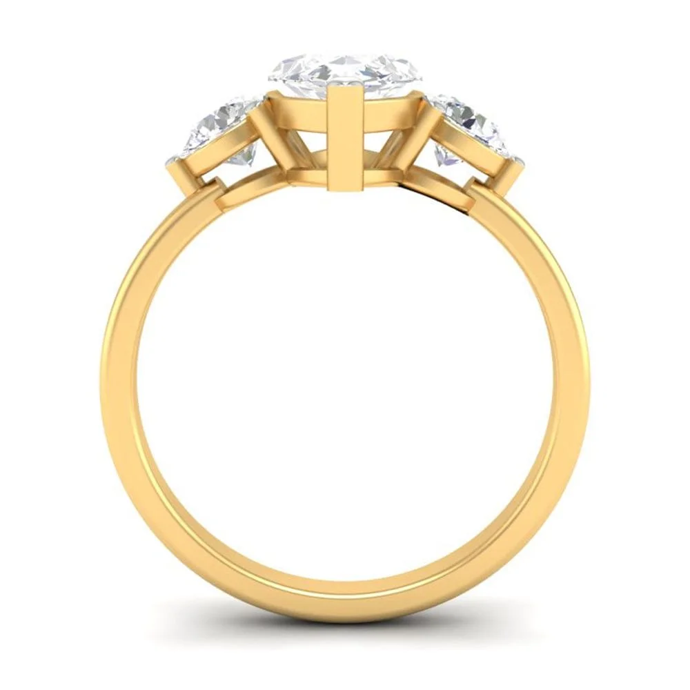 2Ct Marquise Cut Moissanite Women's Engagement Ring 14K Yellow Gold Plated