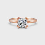 Load and play video in Gallery viewer, Cushion Cut Real Moissanite Double Prong Solitaire Ring 14K Gold Plated
