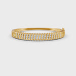 Load and play video in Gallery viewer, 1.90 Ct Round Cut Natural Moissanite Women&#39;s Bangle Bracelets 14K Gold Plated

