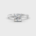 Load and play video in Gallery viewer, Cushion Cut Real Moissanite 4 Prong Solitaire Ring 14K Gold Plated
