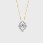Load and play video in Gallery viewer, 0.56 Ct Round Cut Moissanite Women&#39;s Cluster Necklace Pendant 14K Gold Plated
