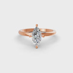 Load and play video in Gallery viewer, Marquise Cut Real Moissanite 4 Prong Solitaire Ring 14K Gold Plated
