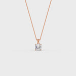 Load and play video in Gallery viewer, Asscher Cut Moissanite Solitaire Pendant in 14K Gold Plated
