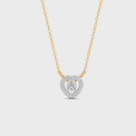 Load and play video in Gallery viewer, 0.17 Ct Round Cut Moissanite Women&#39;s Heart Necklace Pendant 14K Gold Plated
