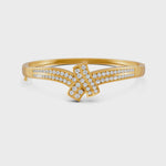 Load and play video in Gallery viewer, 1.50 Ct Round Cut Moissanite Women&#39;s Bangle Bracelet 14K Gold Plated
