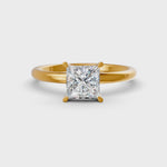 Load and play video in Gallery viewer, Prince Cut Real Moissanite 4 Prong Solitaire Ring 14K Gold Plated
