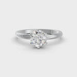 Load and play video in Gallery viewer, 2Ct Round Moissanite Solitaire Engagement Ring 14K White Gold Plated
