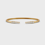 Load and play video in Gallery viewer, 0.15 Ct Round Cut Natural Moissanite Women&#39;s Bangle Bracelets 14K Gold Plated
