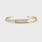 Load and play video in Gallery viewer, 0.85 Ct Round Cut Natural Moissanite Women Cuff Bangle Bracelets 14K Gold Plated
