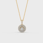 Load and play video in Gallery viewer, 0.50 Ct Round Cut Moissanite Women&#39;s Cluster Necklace Pendant 14K Gold Plated
