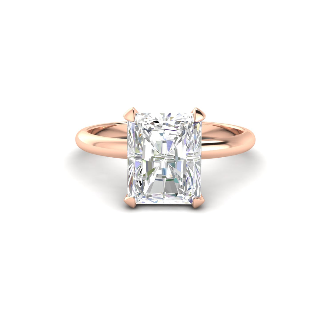 3.50Ct Radiant Cut Moissanite Women Solitaire Ring 14K Yellow Gold Plated