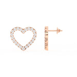 Load image into Gallery viewer, 1/2 Ct Round Cut Moissanite Heart Stud Earrings in 14K Gold Plated
