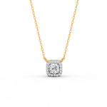 Load image into Gallery viewer, 0.30 Ct Round Cut Moissanite Women&#39;s Halo Necklace Pendant 14K Gold Plated
