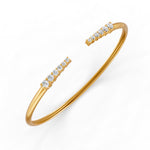 Load image into Gallery viewer, 0.15 Ct Round Cut Natural Moissanite Women&#39;s Bangle Bracelets 14K Gold Plated

